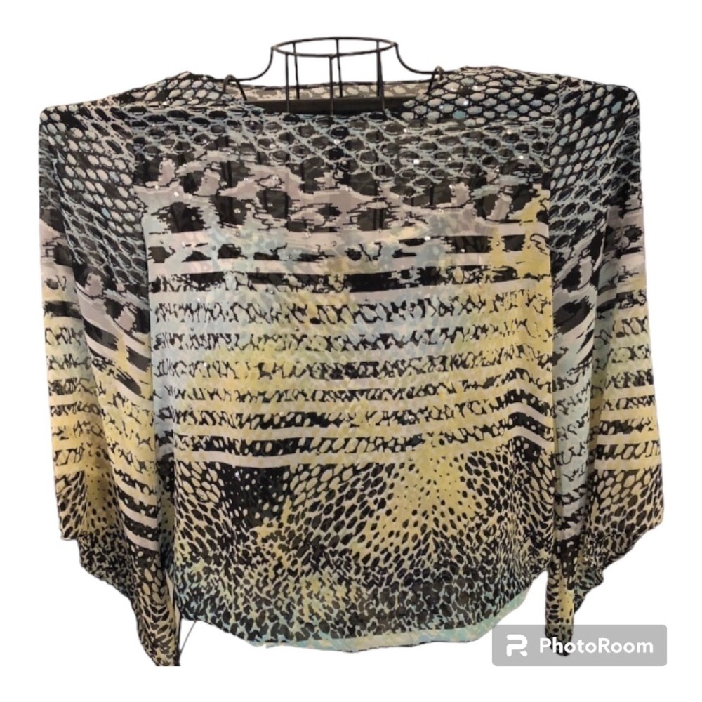 Alfani Animal Print Blouse Top